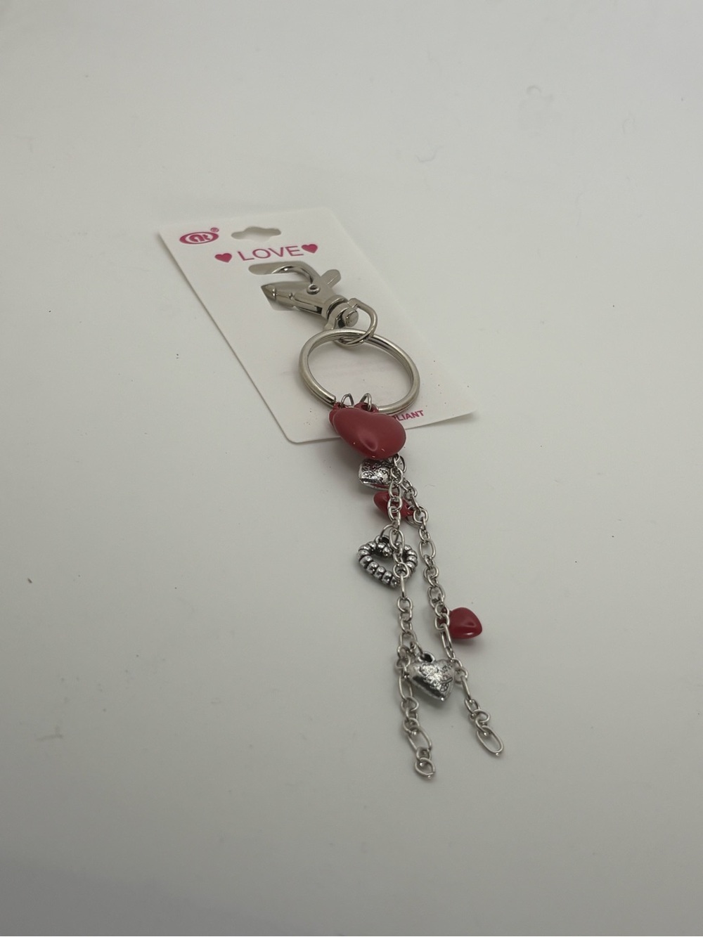 Romantic Pink Heart Charm Keychain / Bag Charm